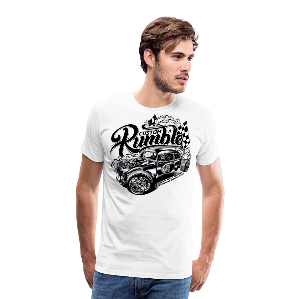 CUSTOM RUMBLE Vintage Retro Premium T-Shirt Herren - Weiß