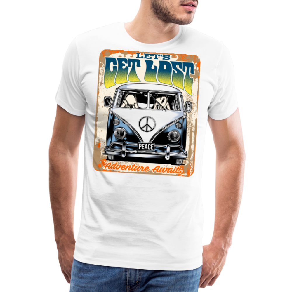 LET'S GET LOST Vintage Retro Premium T-Shirt Herren - Weiß