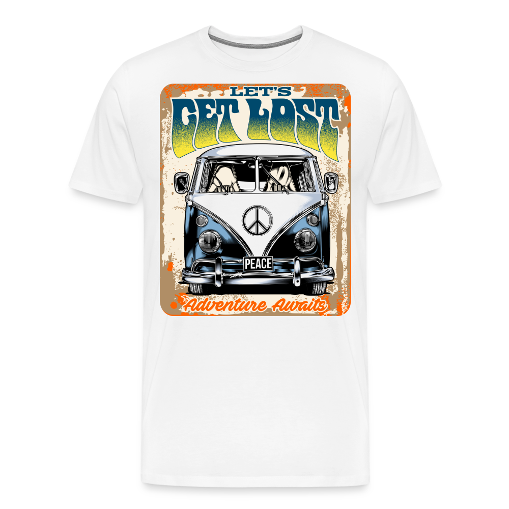 LET'S GET LOST Vintage Retro Premium T-Shirt Herren - Weiß
