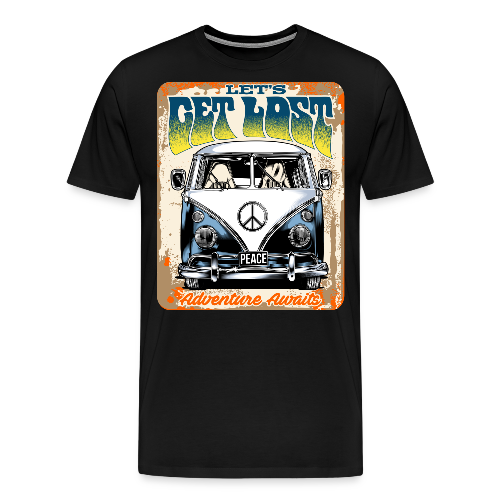 LET'S GET LOST Vintage Retro Premium T-Shirt Herren - Schwarz