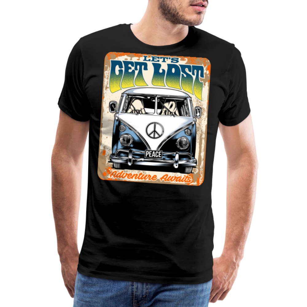 LET'S GET LOST Vintage Retro Premium T-Shirt Herren - Schwarz