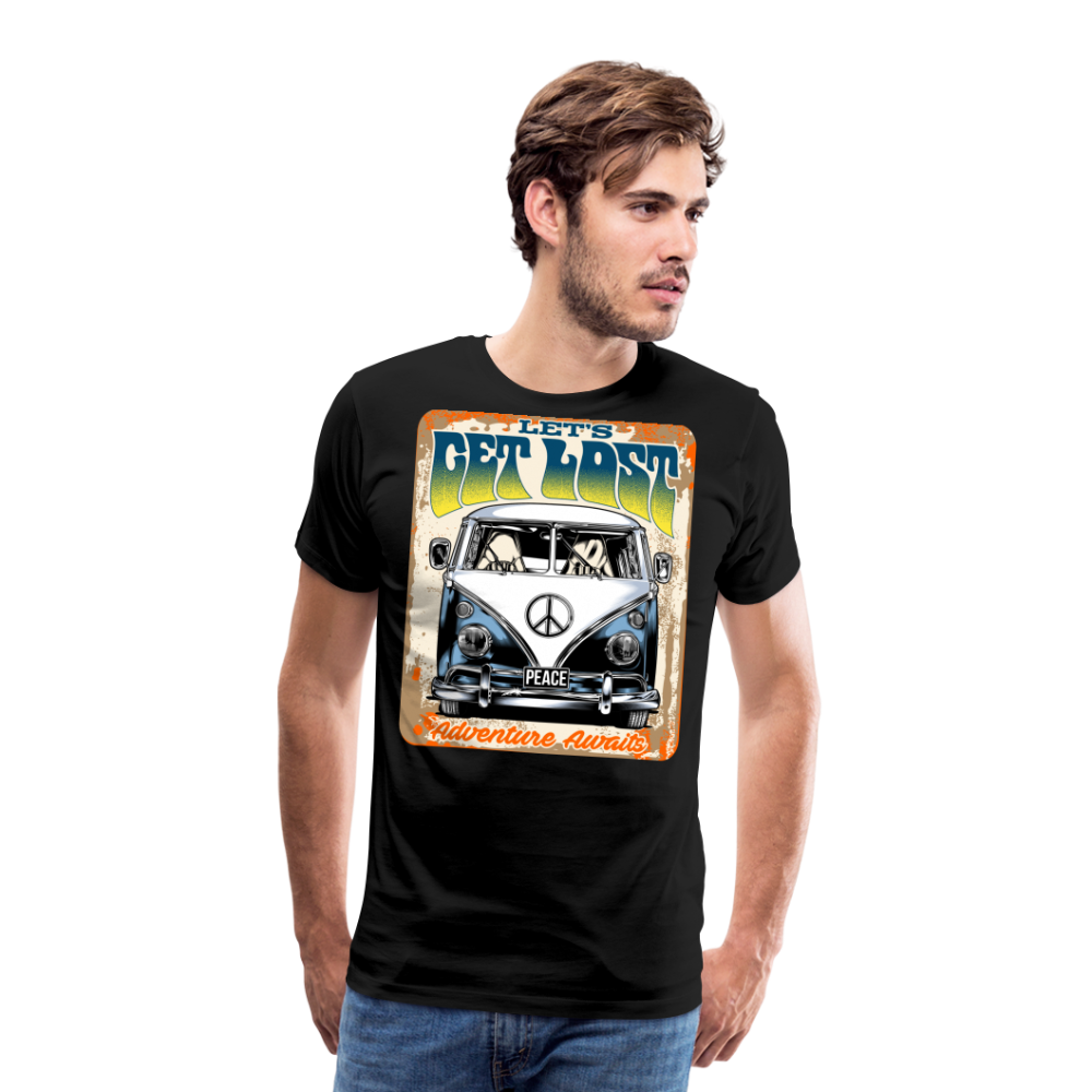 LET'S GET LOST Vintage Retro Premium T-Shirt Herren - Schwarz