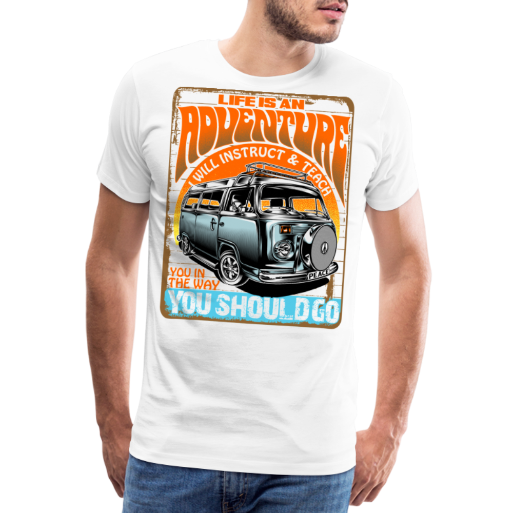 LIFE AN ADVENTURE Vintage Retro Premium T-Shirt Herren - Weiß