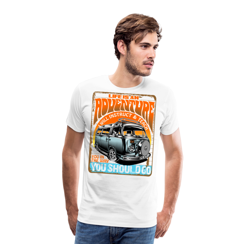 LIFE AN ADVENTURE Vintage Retro Premium T-Shirt Herren - Weiß