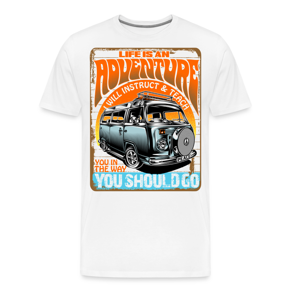 LIFE AN ADVENTURE Vintage Retro Premium T-Shirt Herren - Weiß