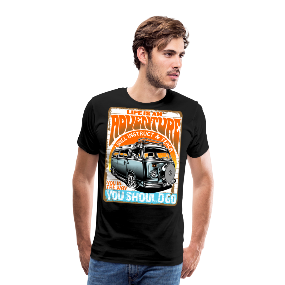 LIFE AN ADVENTURE Vintage Retro Premium T-Shirt Herren - Schwarz