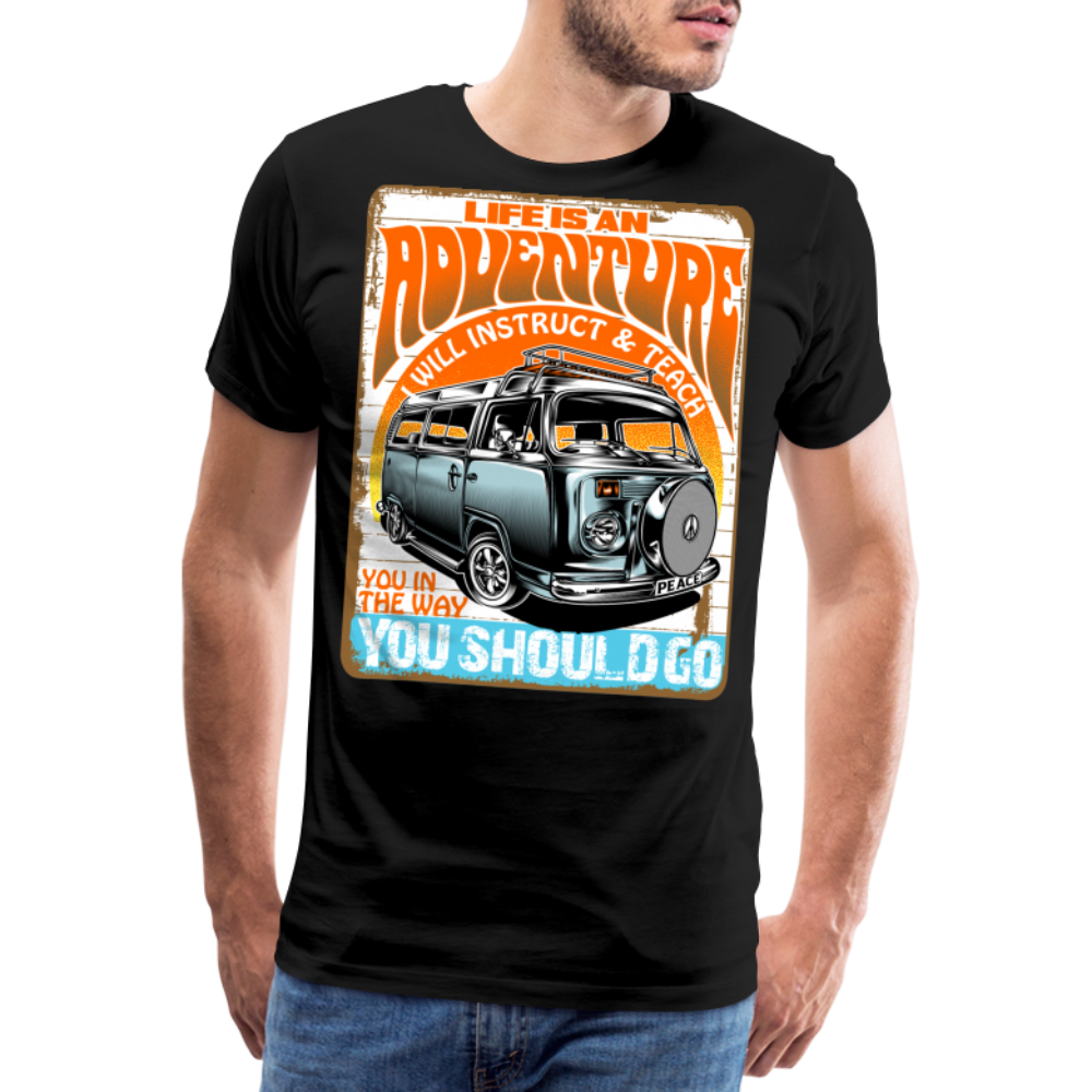 LIFE AN ADVENTURE Vintage Retro Premium T-Shirt Herren - Schwarz