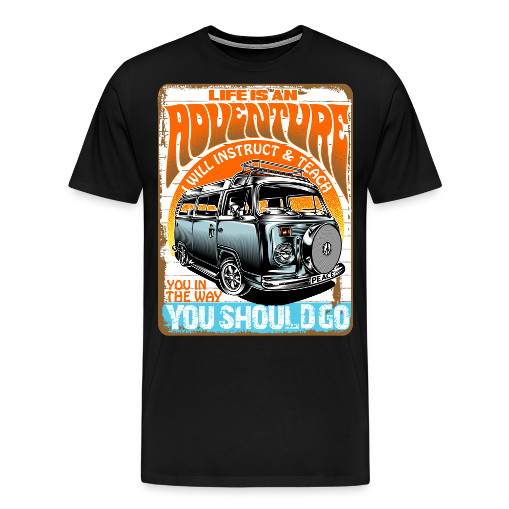 LIFE AN ADVENTURE Vintage Retro Premium T-Shirt Herren - Schwarz