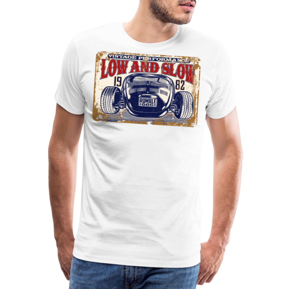 LOW AND SLOW Vintage Retro Premium T-Shirt Herren - Weiß