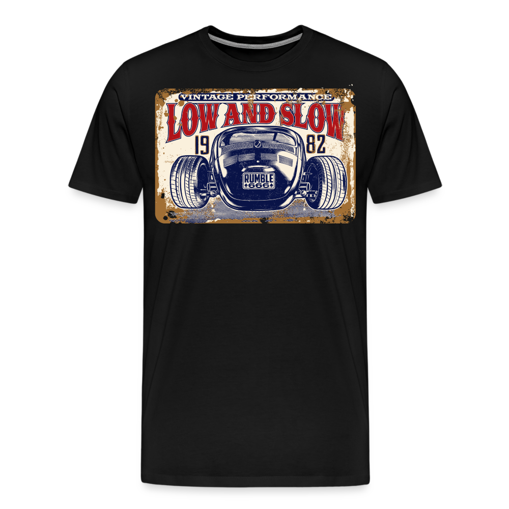 LOW AND SLOW Vintage Retro Premium T-Shirt Herren - Schwarz