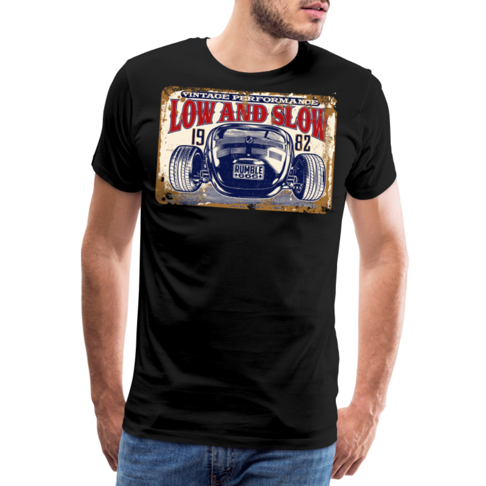LOW AND SLOW Vintage Retro Premium T-Shirt Herren - Schwarz