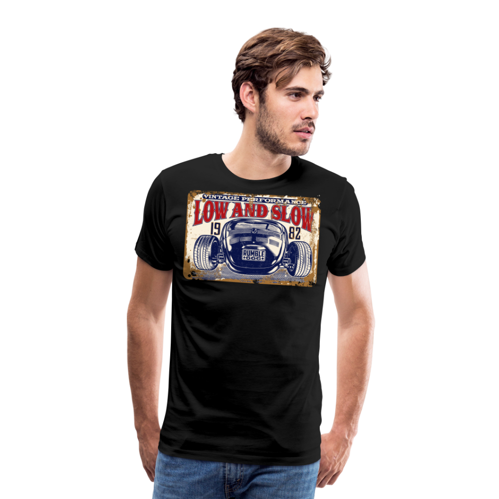 LOW AND SLOW Vintage Retro Premium T-Shirt Herren - Schwarz