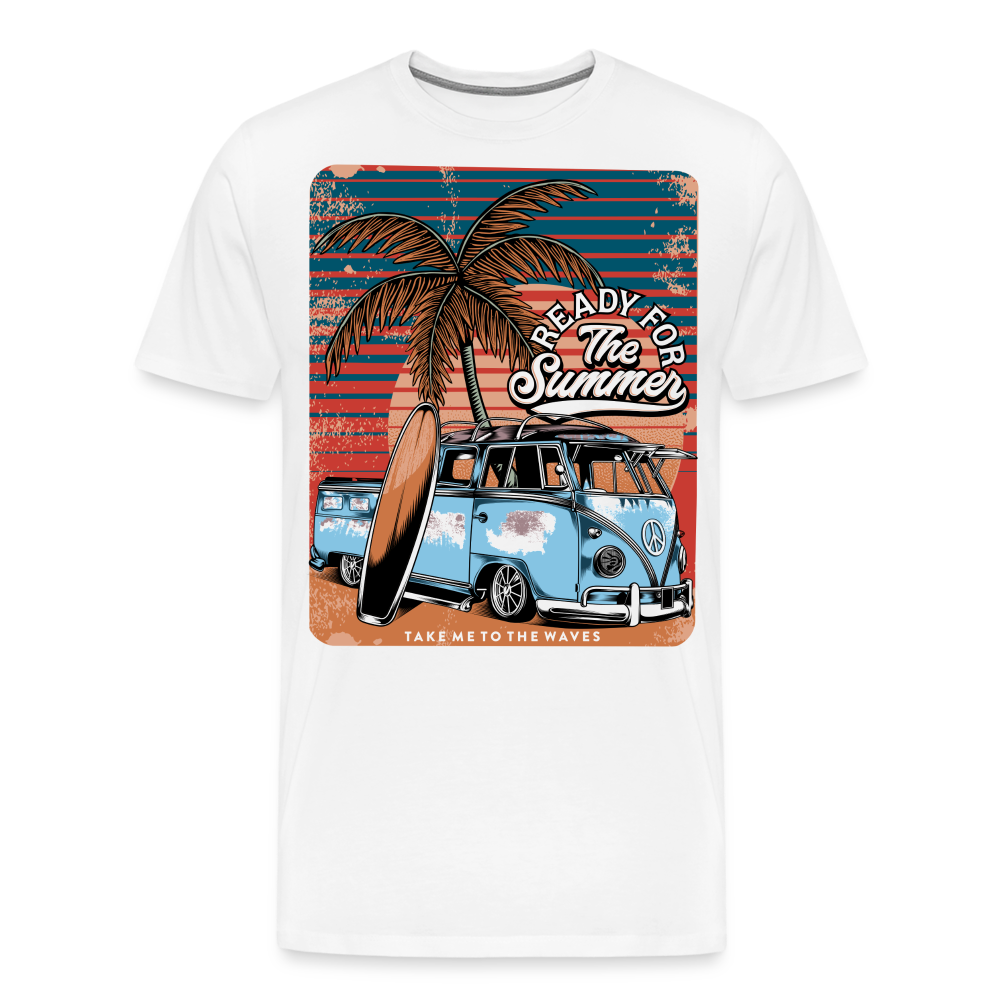 READY FOR THE SUMMER Vintage Retro Premium T-Shirt Herren - Weiß