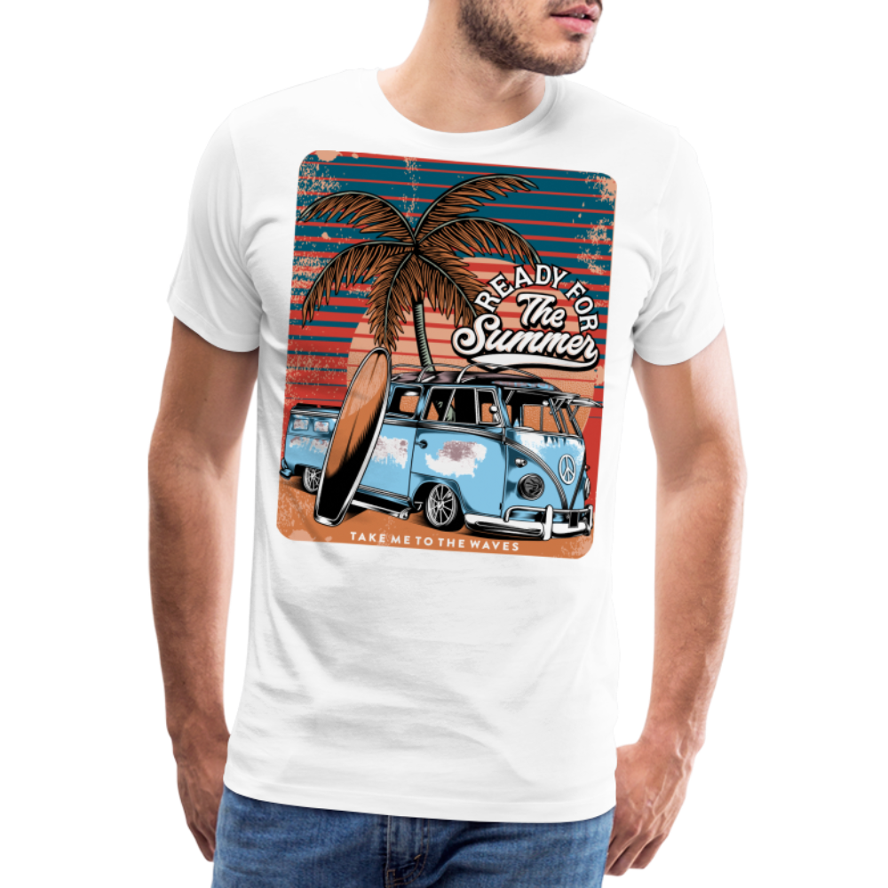 READY FOR THE SUMMER Vintage Retro Premium T-Shirt Herren - Weiß