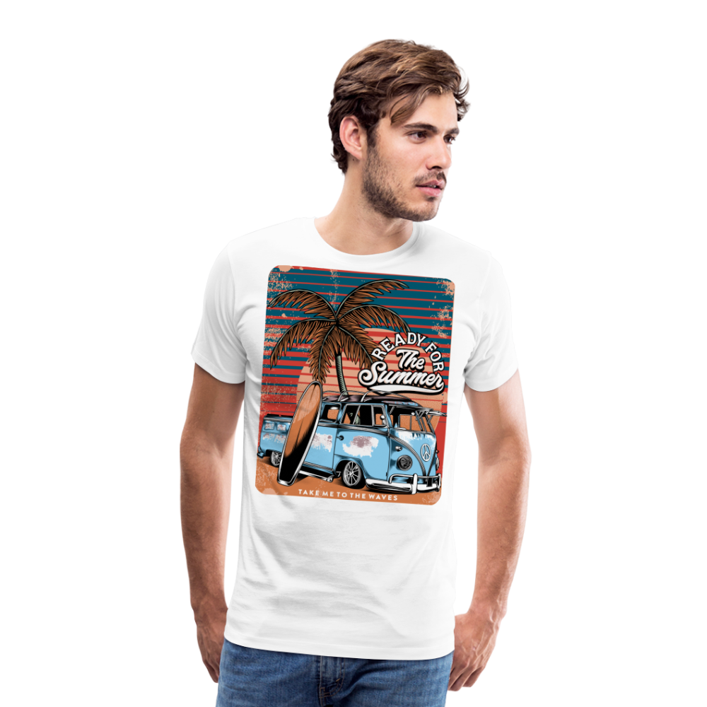 READY FOR THE SUMMER Vintage Retro Premium T-Shirt Herren - Weiß