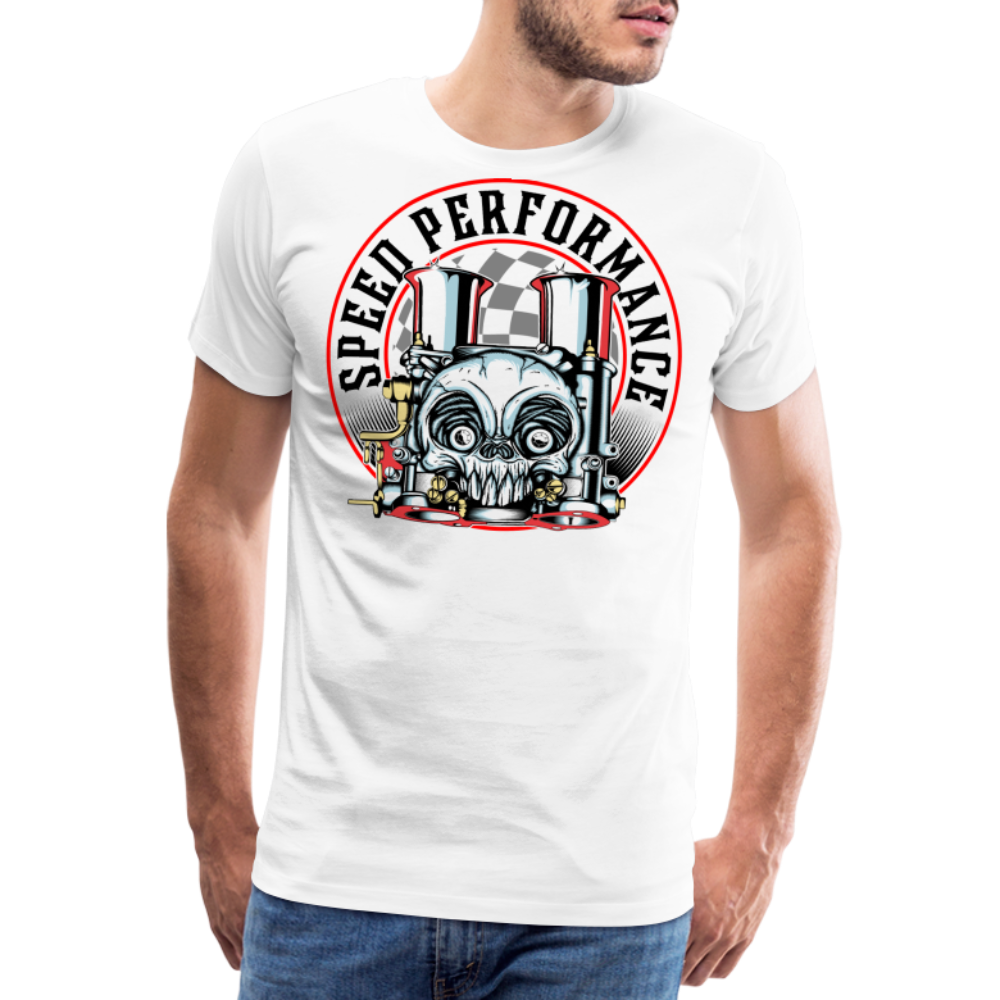 SPEED PERFORMANCE Vintage Retro Premium T-Shirt Herren - Weiß
