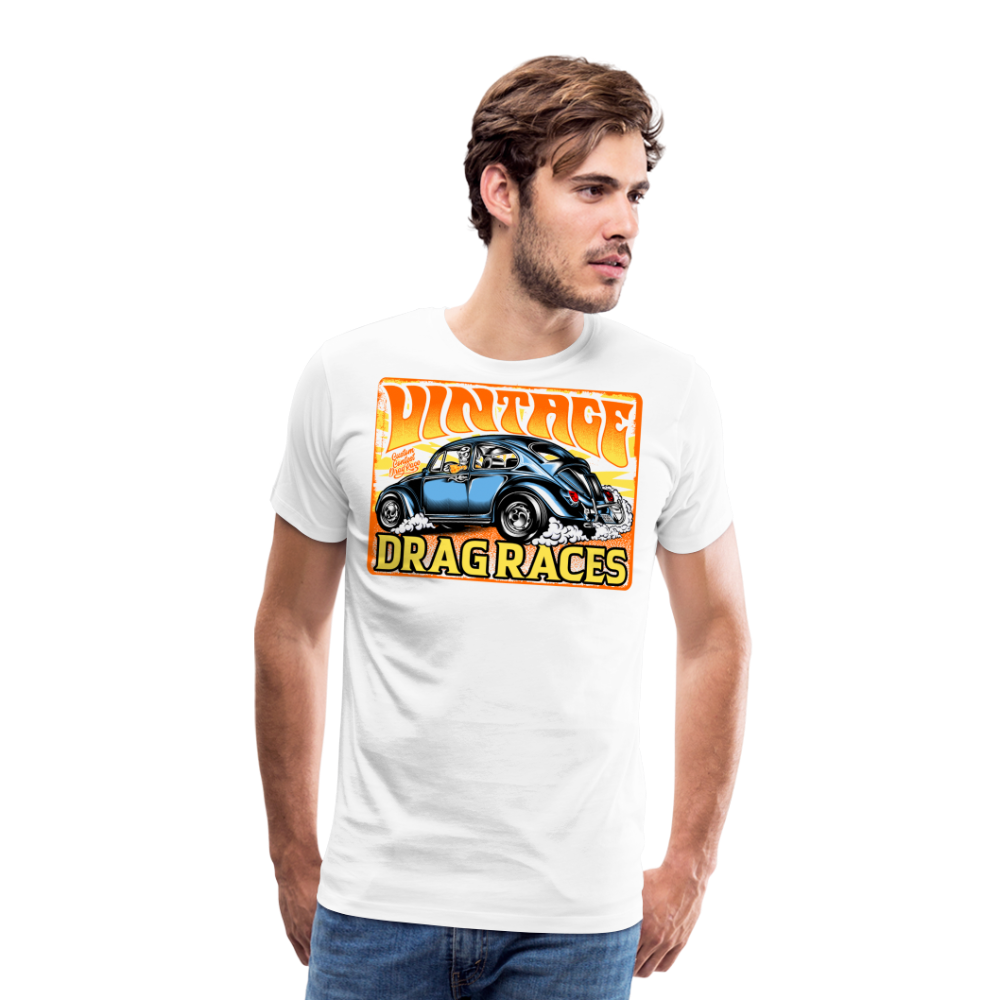 VINTAGE DRAGRACES Vintage Retro Premium T-Shirt Herren - Weiß