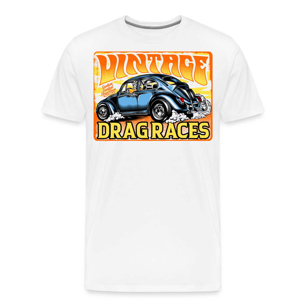 VINTAGE DRAGRACES Vintage Retro Premium T-Shirt Herren - Weiß