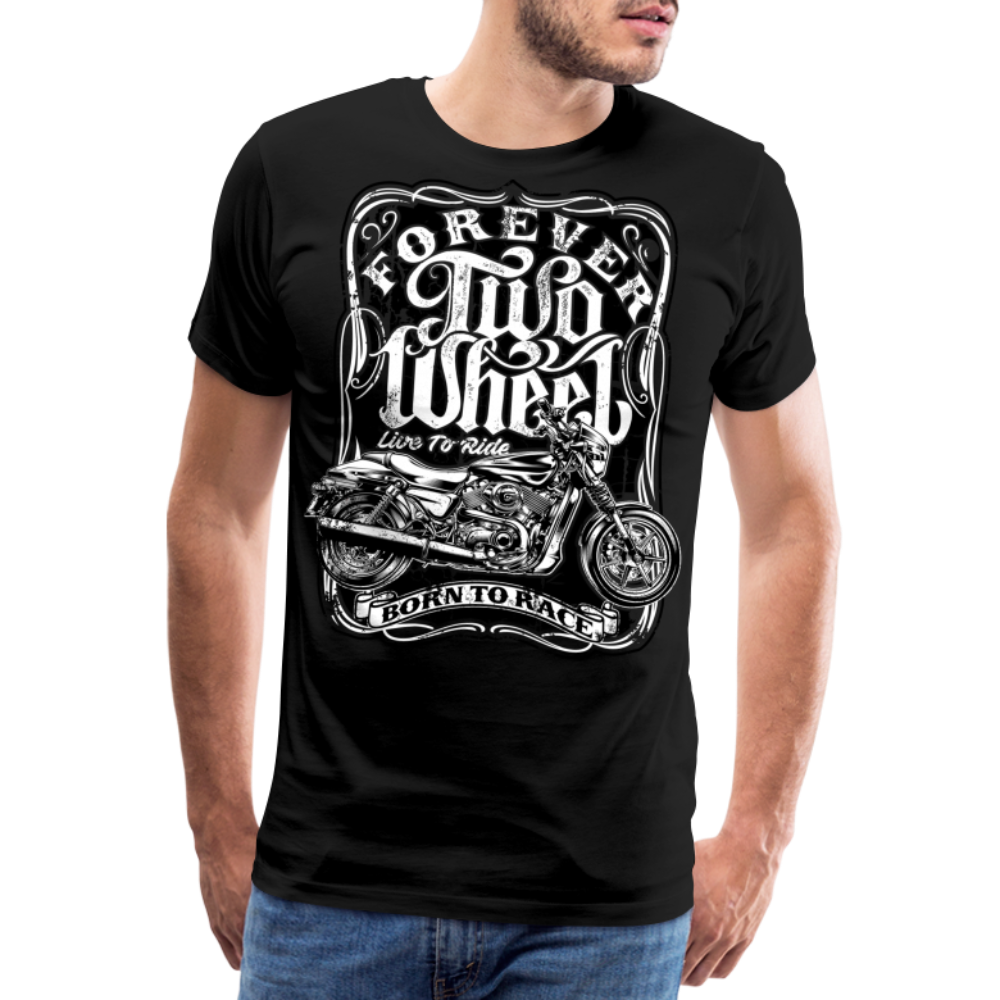 Forever Two Wheel Vintage Retro Premium T-Shirt Herren - Schwarz