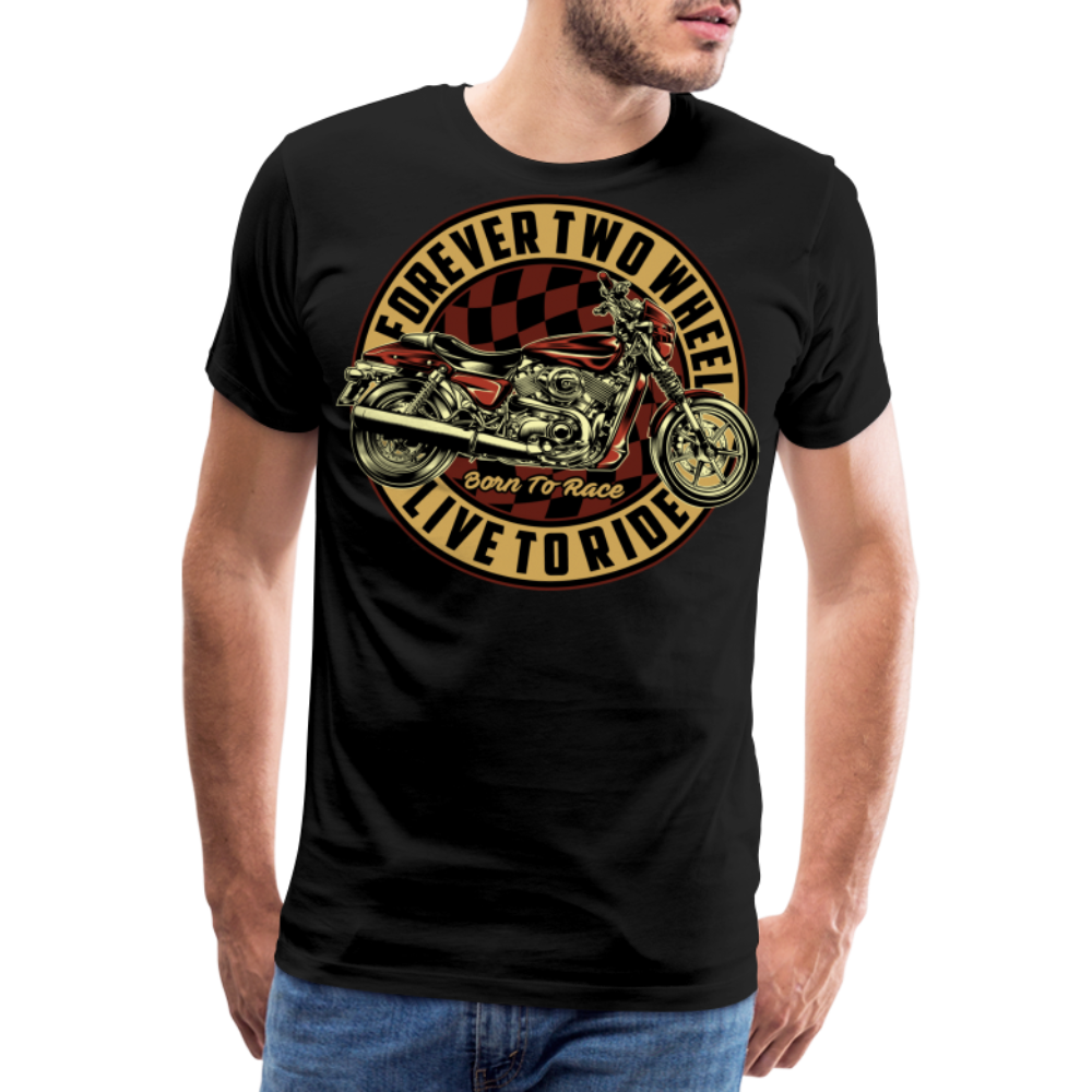 FOREVER TWO WHEEL 2 Vintage Retro Premium T-Shirt Herren - Schwarz