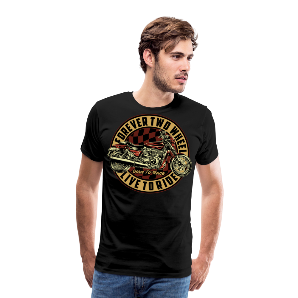 FOREVER TWO WHEEL 2 Vintage Retro Premium T-Shirt Herren - Schwarz