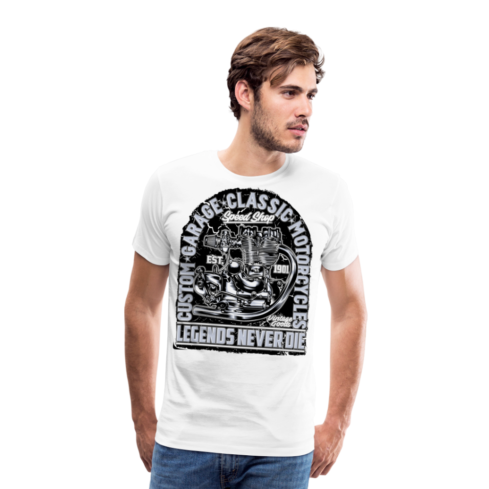 Legends Never Die Vintage Retro Premium T-Shirt Herren - Weiß