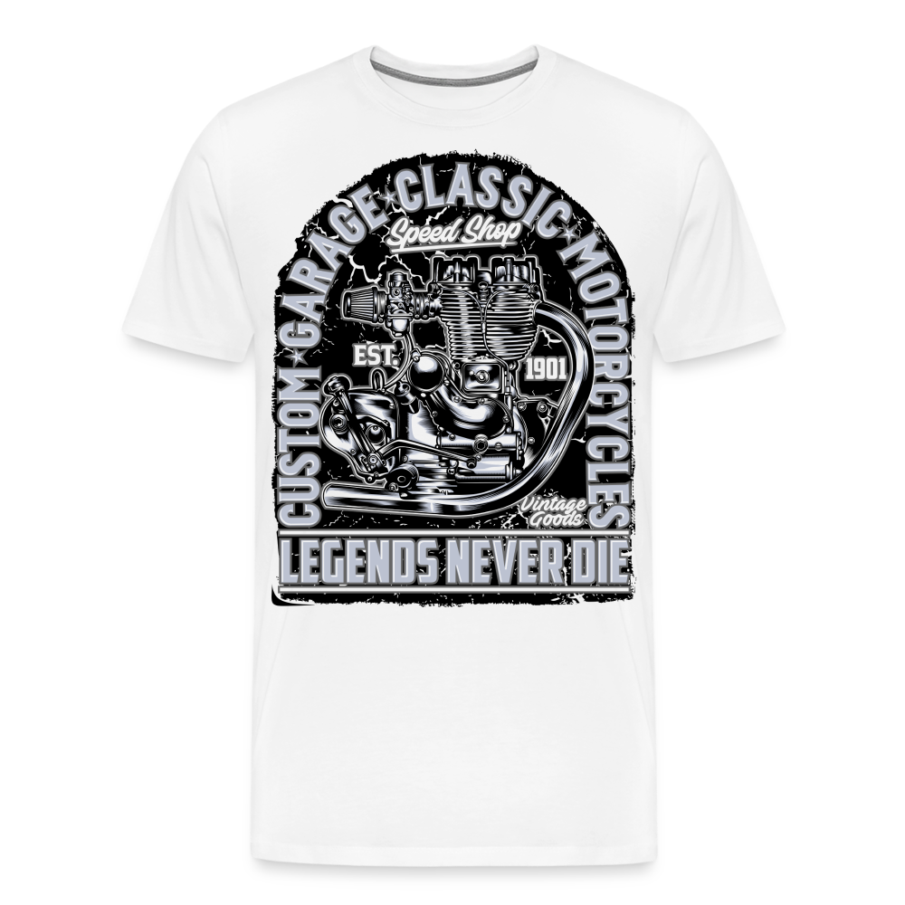 Legends Never Die Vintage Retro Premium T-Shirt Herren - Weiß