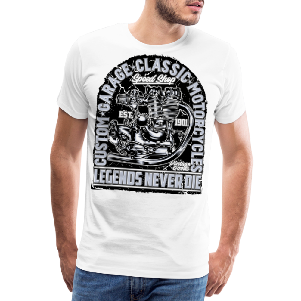 Legends Never Die Vintage Retro Premium T-Shirt Herren - Weiß