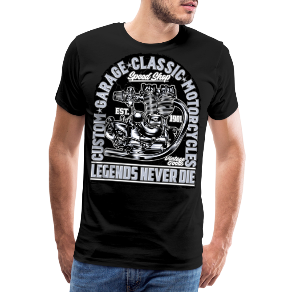 Legends Never Die Vintage Retro Premium T-Shirt Herren - Schwarz