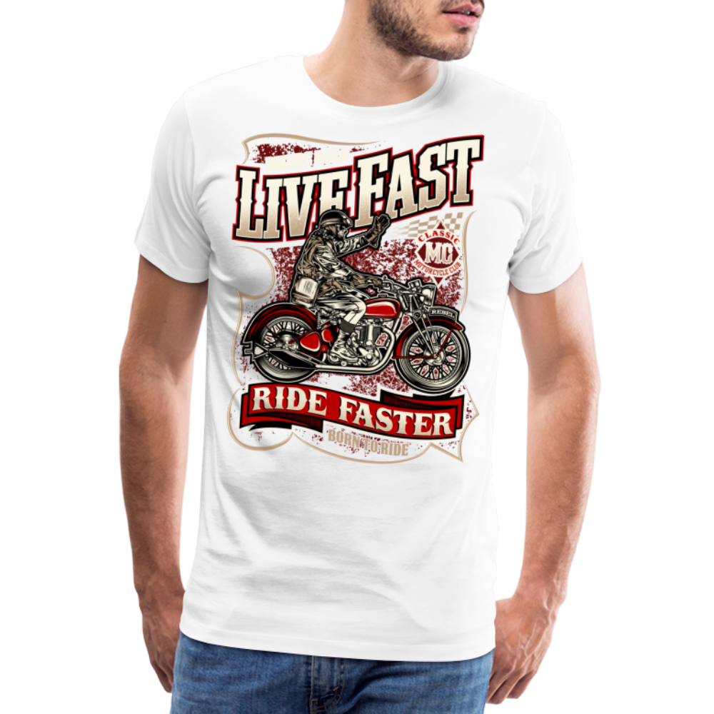 LIVE FAST DIE LAST Vintage Retro Premium T-Shirt Herren - Weiß