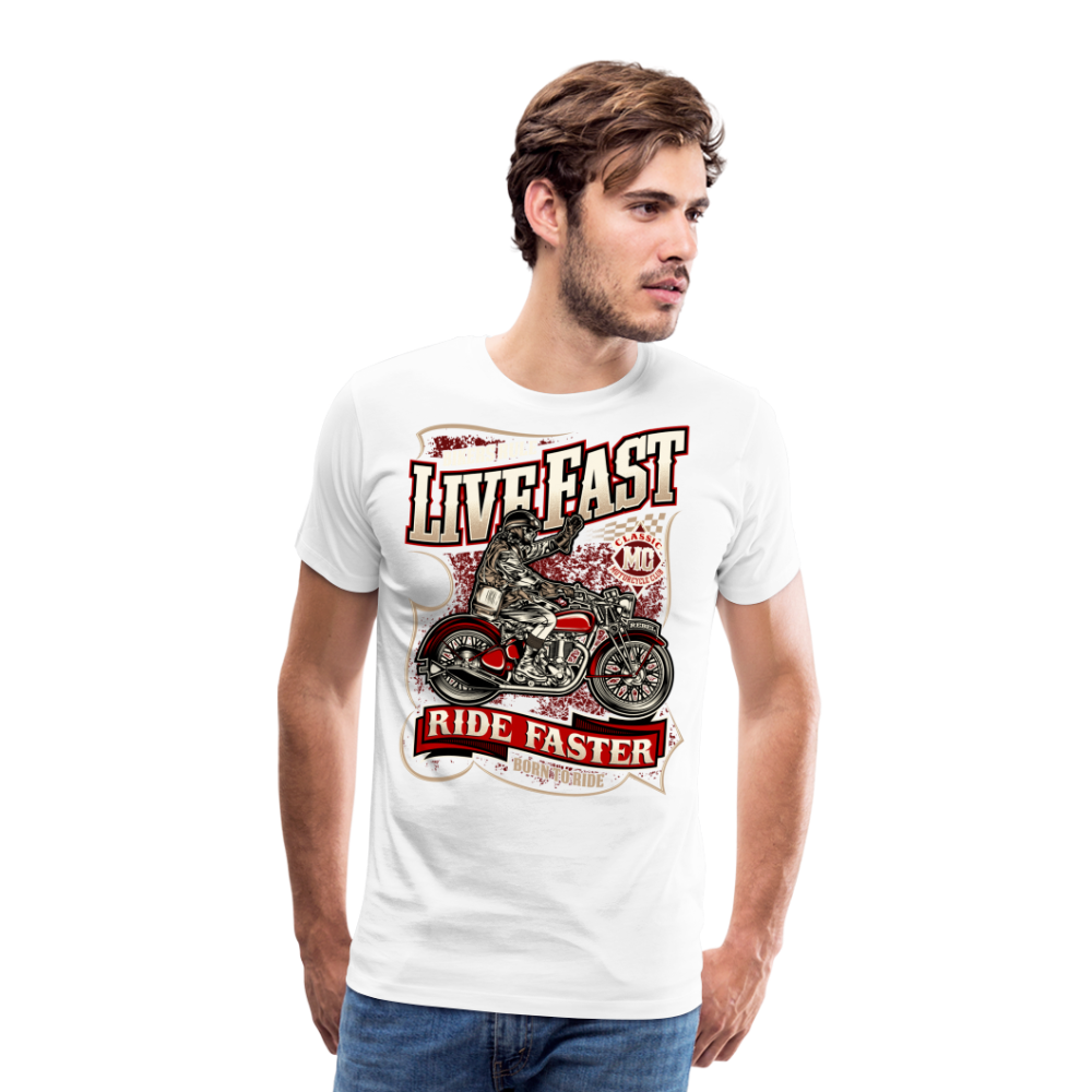 LIVE FAST DIE LAST Vintage Retro Premium T-Shirt Herren - Weiß