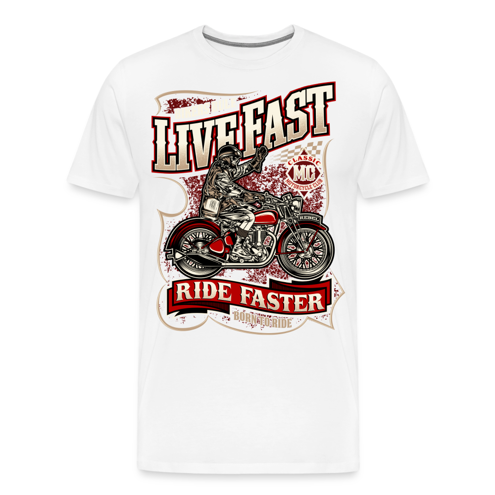 LIVE FAST DIE LAST Vintage Retro Premium T-Shirt Herren - Weiß