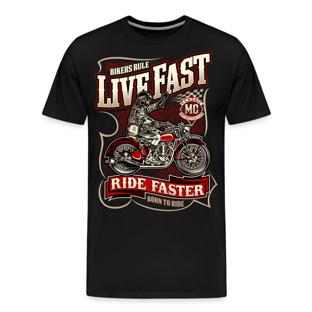 LIVE FAST DIE LAST Vintage Retro Premium T-Shirt Herren - Schwarz