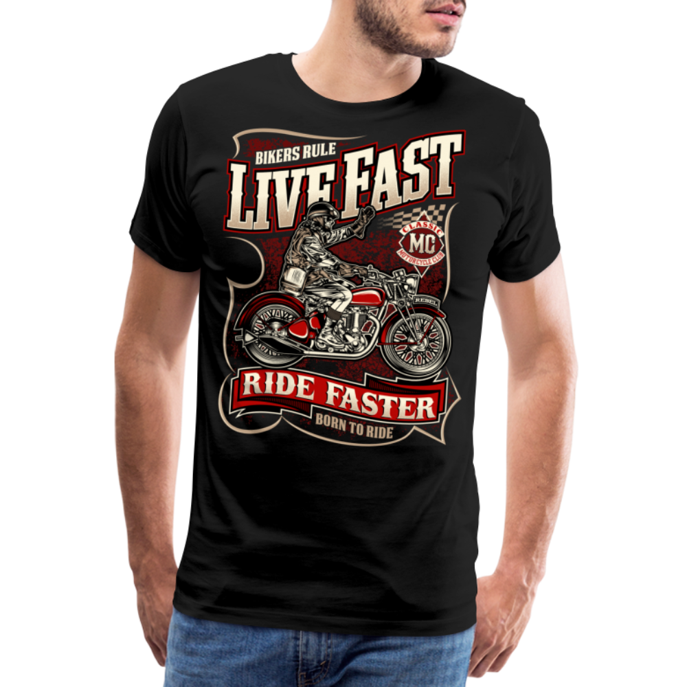 LIVE FAST DIE LAST Vintage Retro Premium T-Shirt Herren - Schwarz