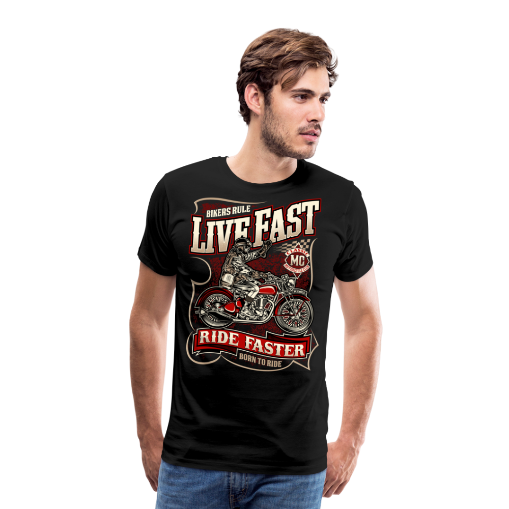 LIVE FAST DIE LAST Vintage Retro Premium T-Shirt Herren - Schwarz