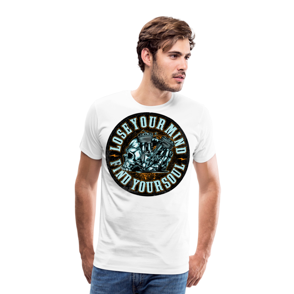 Lose Your Mind Find Your Soul Vintage Retro Premium T-Shirt Herren - Weiß