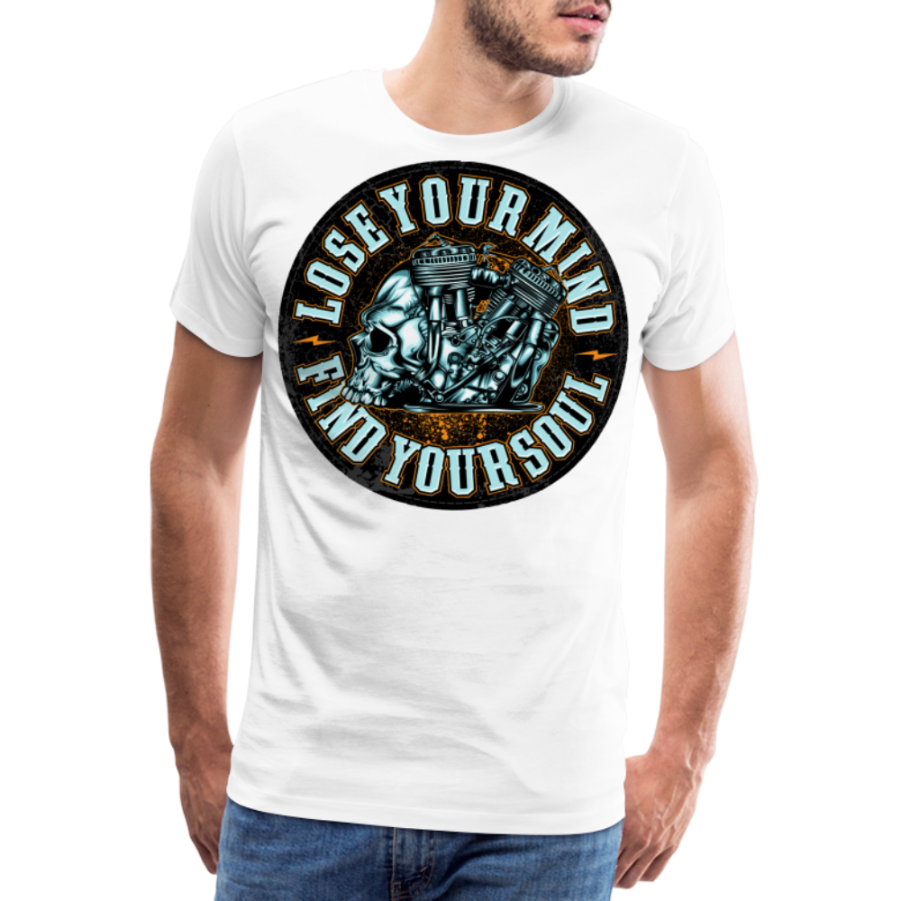 Lose Your Mind Find Your Soul Vintage Retro Premium T-Shirt Herren - Weiß