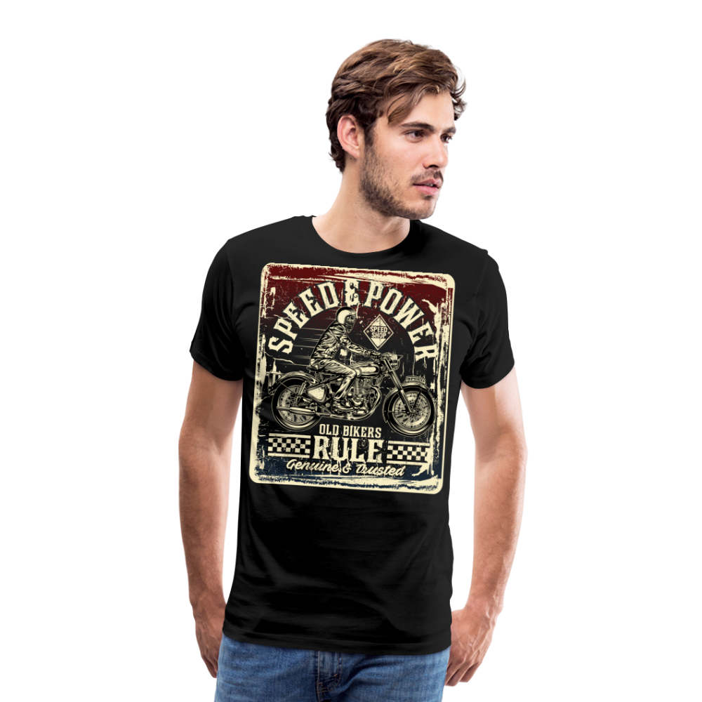 Old Bikers Rule Vintage Retro Premium T-Shirt Herren - Schwarz