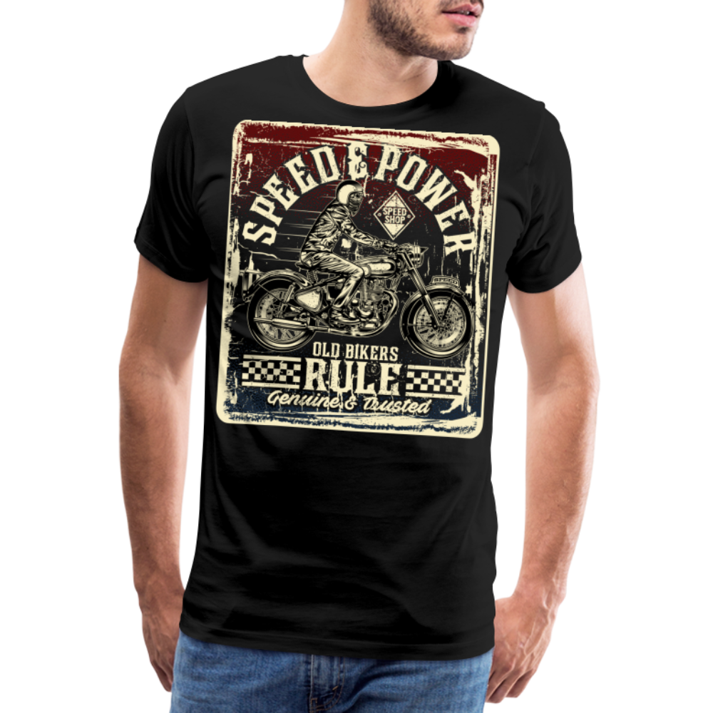 Old Bikers Rule Vintage Retro Premium T-Shirt Herren - Schwarz