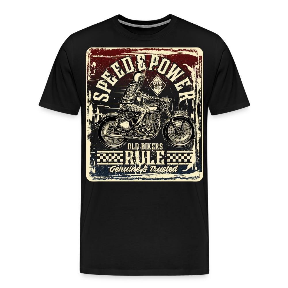 Old Bikers Rule Vintage Retro Premium T-Shirt Herren - Schwarz