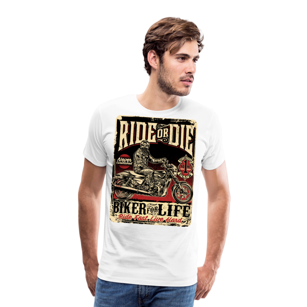 Ride Or Die Vintage Retro Premium T-Shirt Herren - Weiß