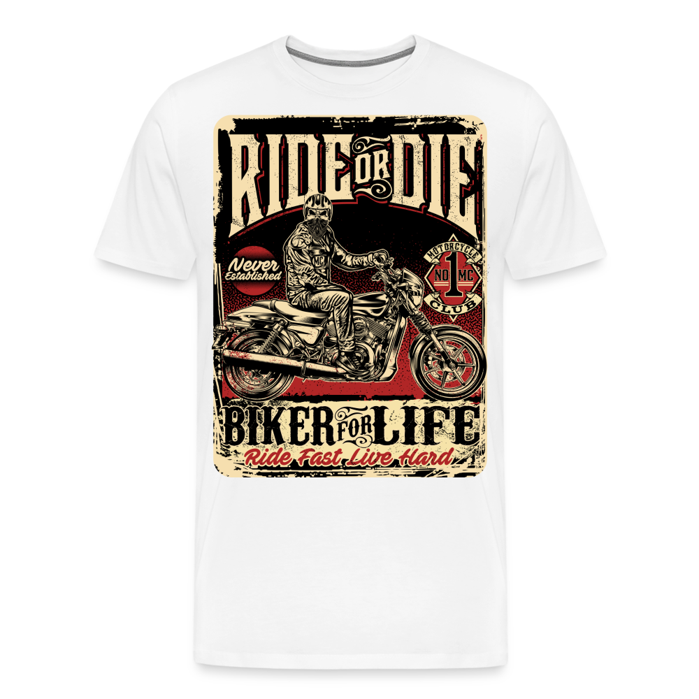 Ride Or Die Vintage Retro Premium T-Shirt Herren - Weiß