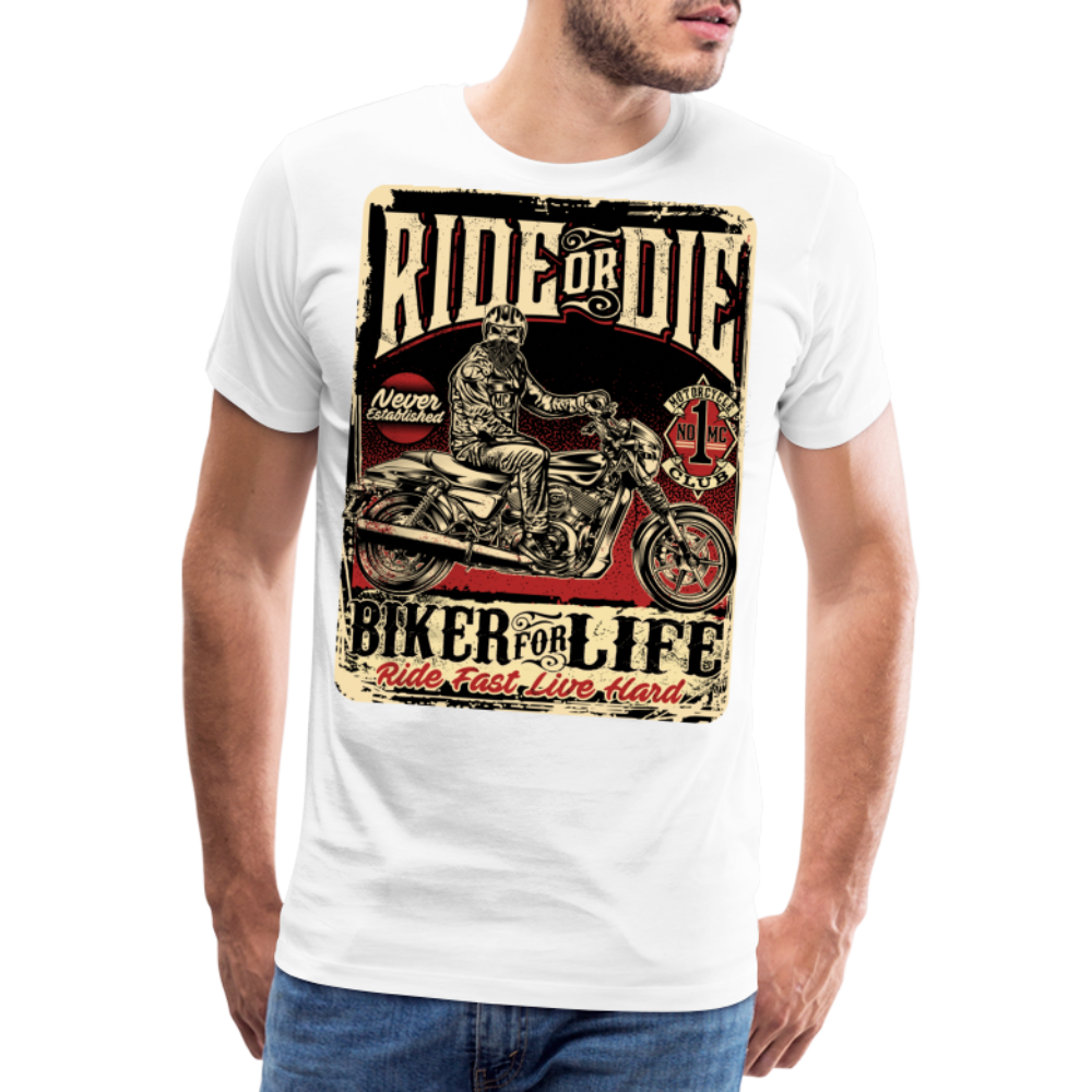 Ride Or Die Vintage Retro Premium T-Shirt Herren - Weiß