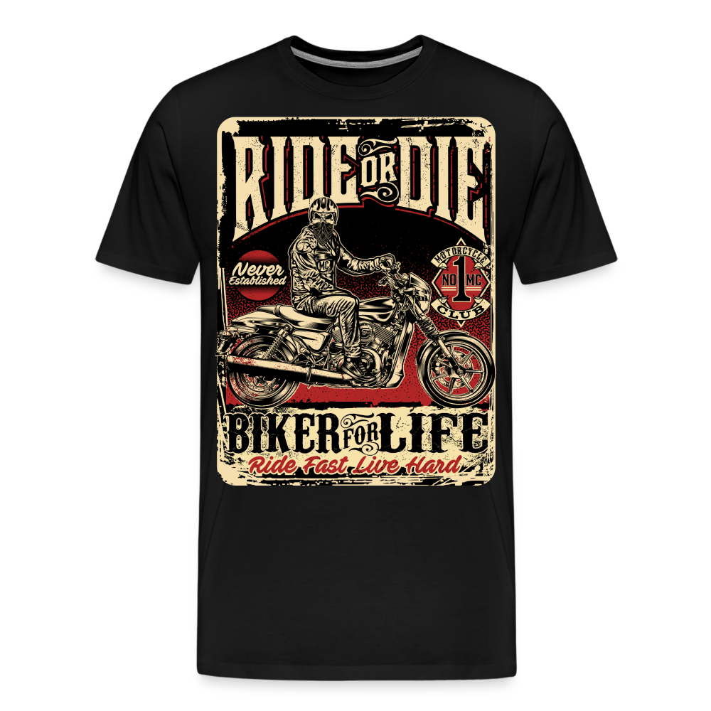 Ride Or Die Vintage Retro Premium T-Shirt Herren - Schwarz