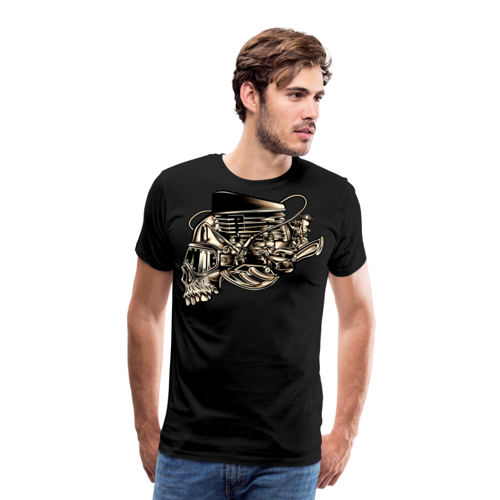 Steampunk Skull Vintage Retro Premium T-Shirt Herren - Schwarz