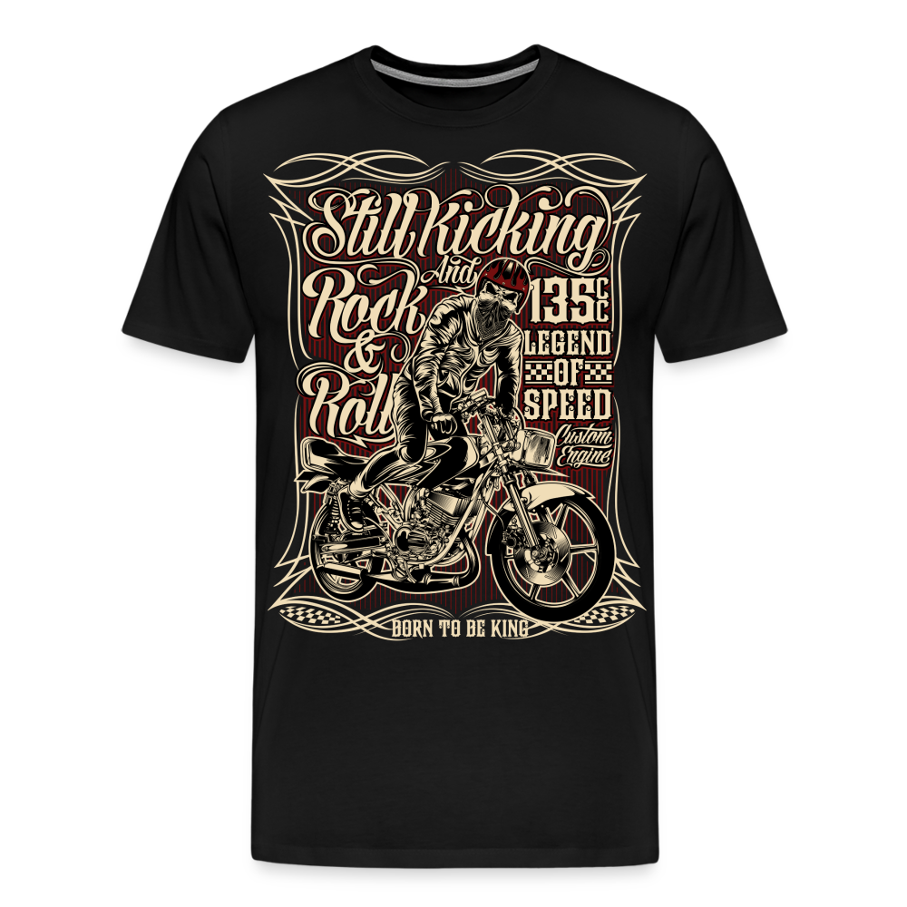 Still Kicking And Rock And Roll Vintage Retro Premium T-Shirt Herren - Schwarz