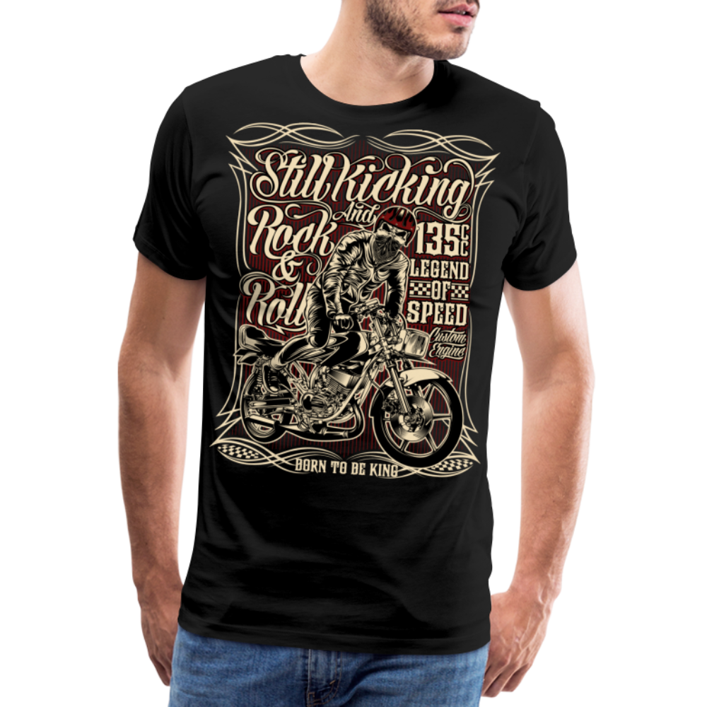 Still Kicking And Rock And Roll Vintage Retro Premium T-Shirt Herren - Schwarz