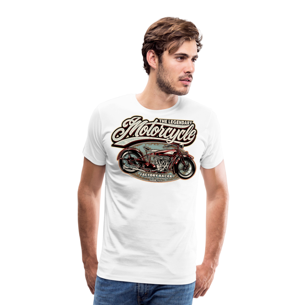 The Legendary Motorcycle Vintage Retro Premium T-Shirt Herren - Weiß