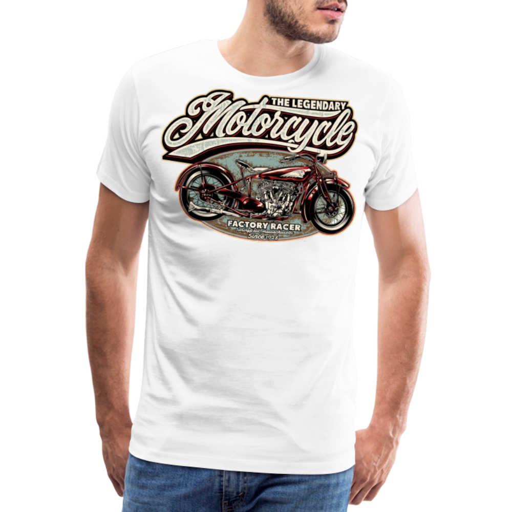 The Legendary Motorcycle Vintage Retro Premium T-Shirt Herren - Weiß