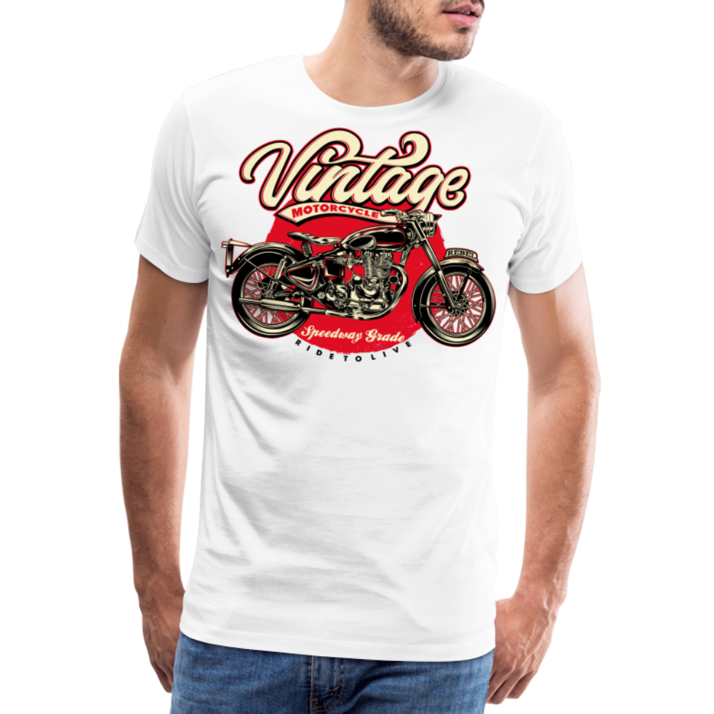 Vintage Motorcycle Vintage Retro Premium T-Shirt Herren - Weiß